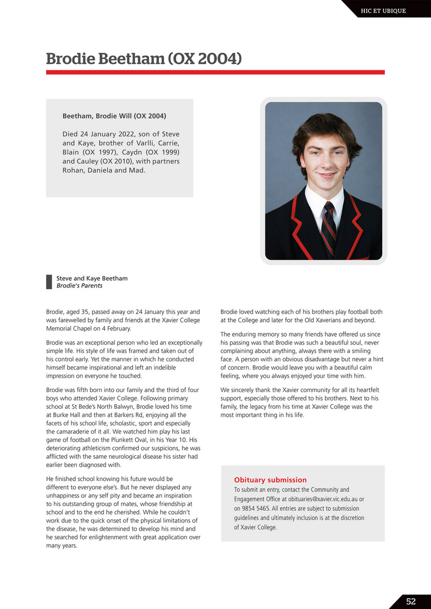 Xavier College XAVIER NEWS 2022 ED 1 Page 54 55